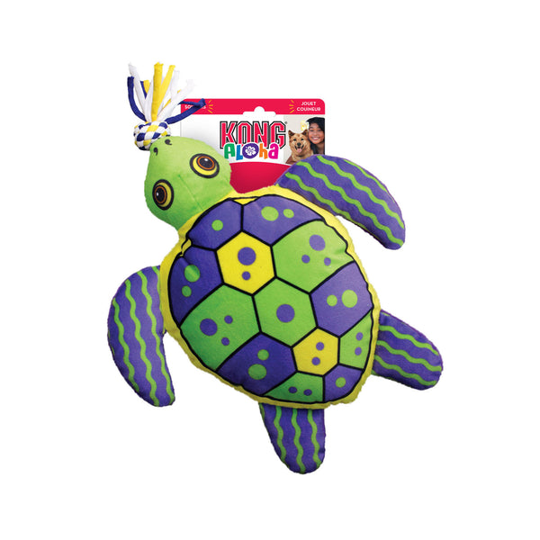 Green Kong Aloha Turtle Canvas Dog Toy, kong plush turtle dog toy, kong aloha canvas dog toys, pet essentials warehouse