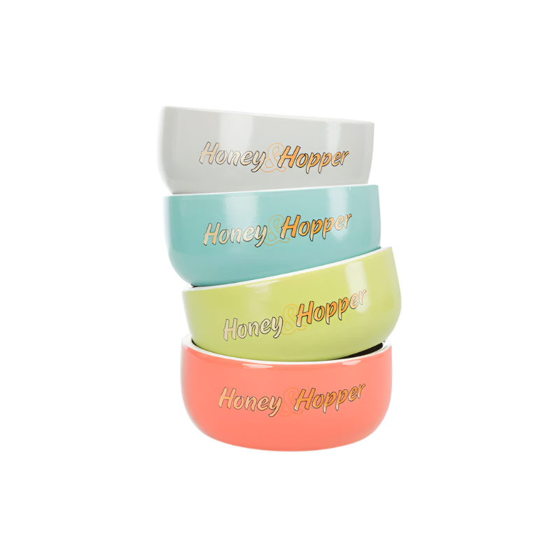 Trixie Honey & Hopper Small Animal Ceramic Bowl stacked, pet essentials warehouse, pet essentials Porirua 