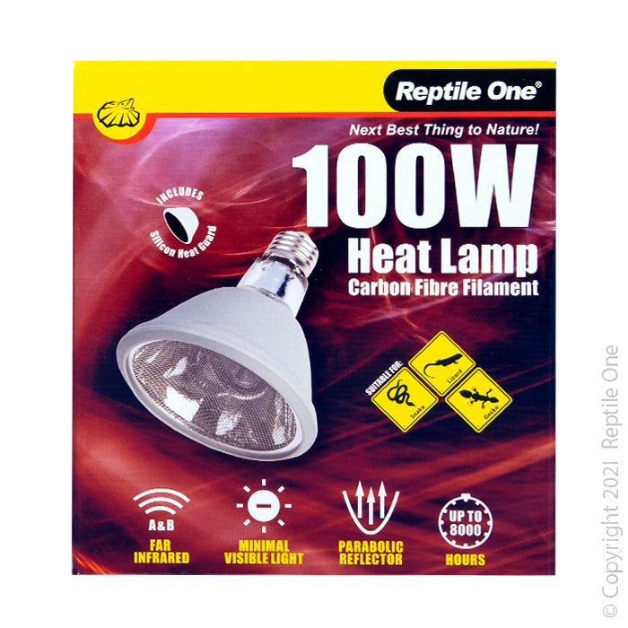 Reptile One Carbon Fibre Filament Heat Lamp 100w, lizard heat lamp, pet essentials warehouse
