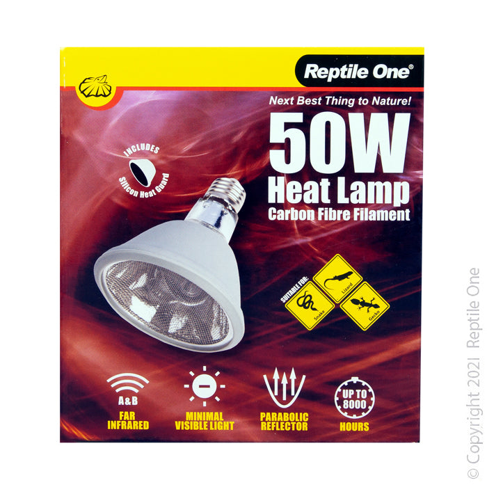 Reptile One Carbon Fibre Filament Heat Lamp 50W heat lamp, pet essentials warehouse