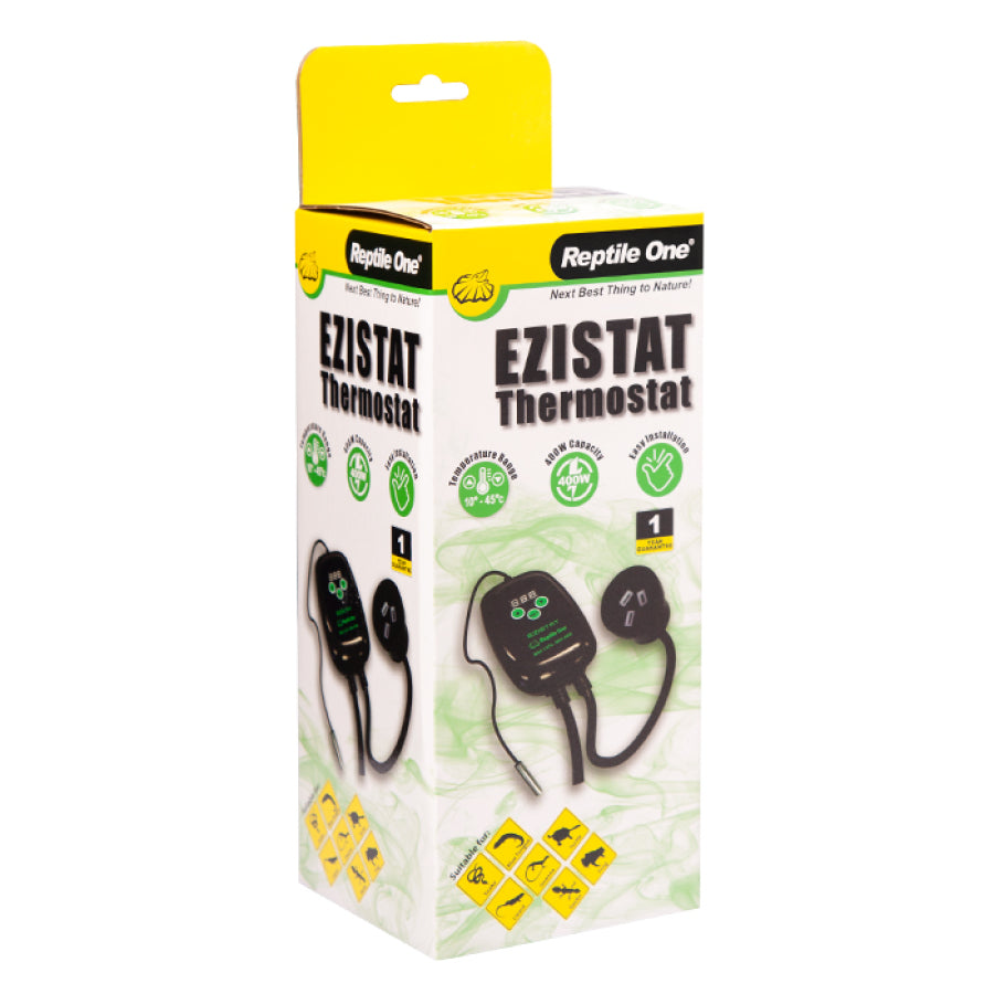 Reptile One EziStat Thermostat box, pet essentials warehouse, reptile one logo
