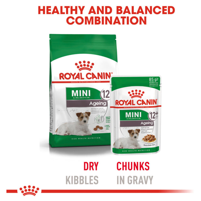 Royal Canin Mini Ageing Chunks In Gravy Pouch Wet Dog Food, wet and dry dog food, Pet Essentials Warehouse