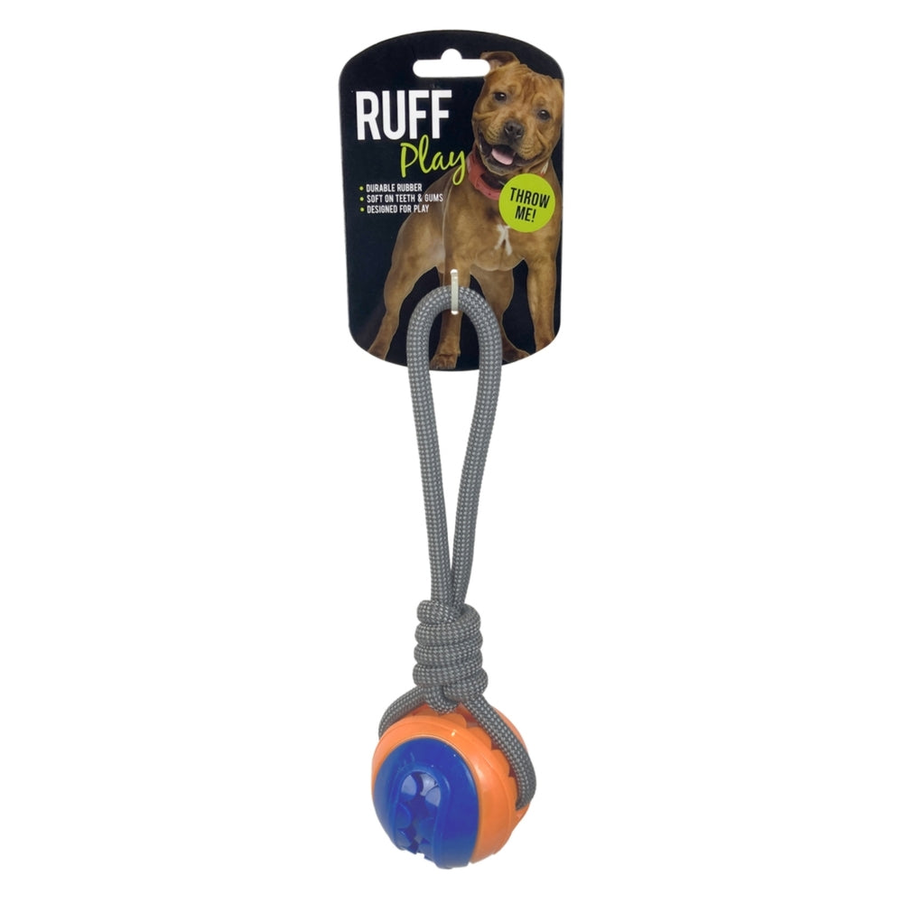 Ruff Play Oddball with Tug Rope Dog Toy, Dog toys, Toys for dogs, Rope toys, Tug toys, Pet Essentials Warehouse