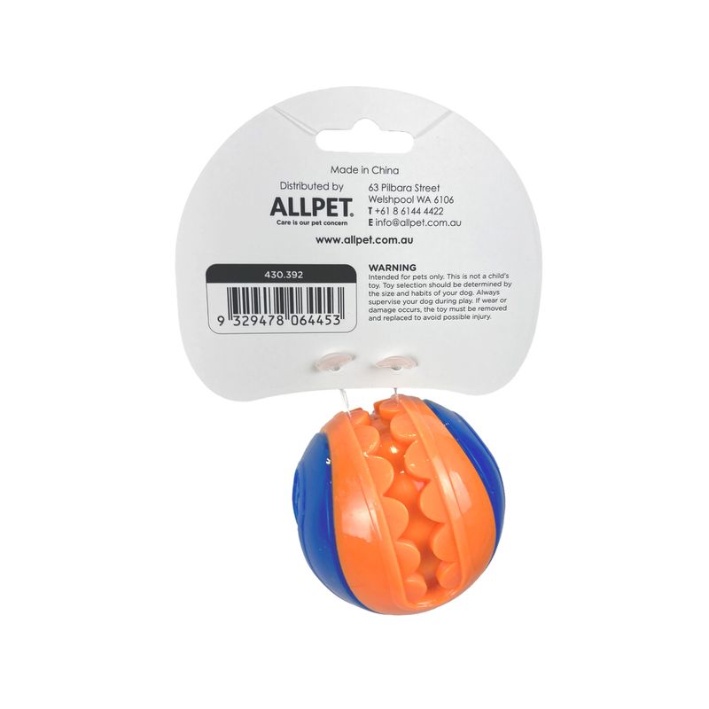Ruff Play Squeaky Teeth Dog Ball, Barcode, dog toys, balls for dogs, Pet Essentials Warehouse