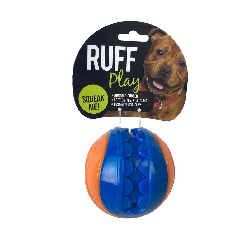 Ruff Play Squeaky Teeth Dog Ball, Small ball, Dog Fetch toys, Pet Essentials Warehouse