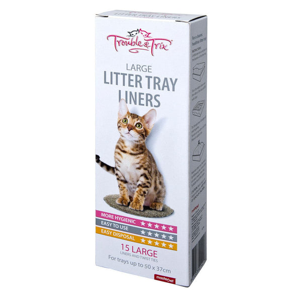 Trouble & Trix Litter Liners 15 Pack Large 50x37cm, Pet Essentials Warehouse, Pet City