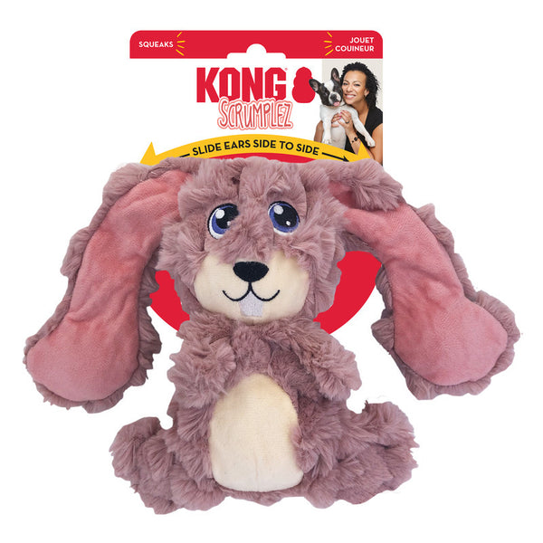 Kong Scrumplez Tug Squeaker Pink Bunny Dog Toy, Pet Essentials Warehouse