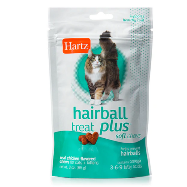 Hartz Hairball Treat Plus, Hairball treats for cats, soft cat chews, Chicken cat Treats, Kitten treats, Pet Essentials Warehouse