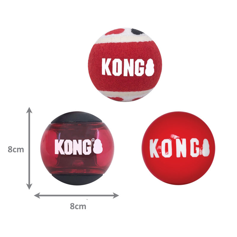 Kong Signature Balls Fetch large size dimension, pet essentials warehouse