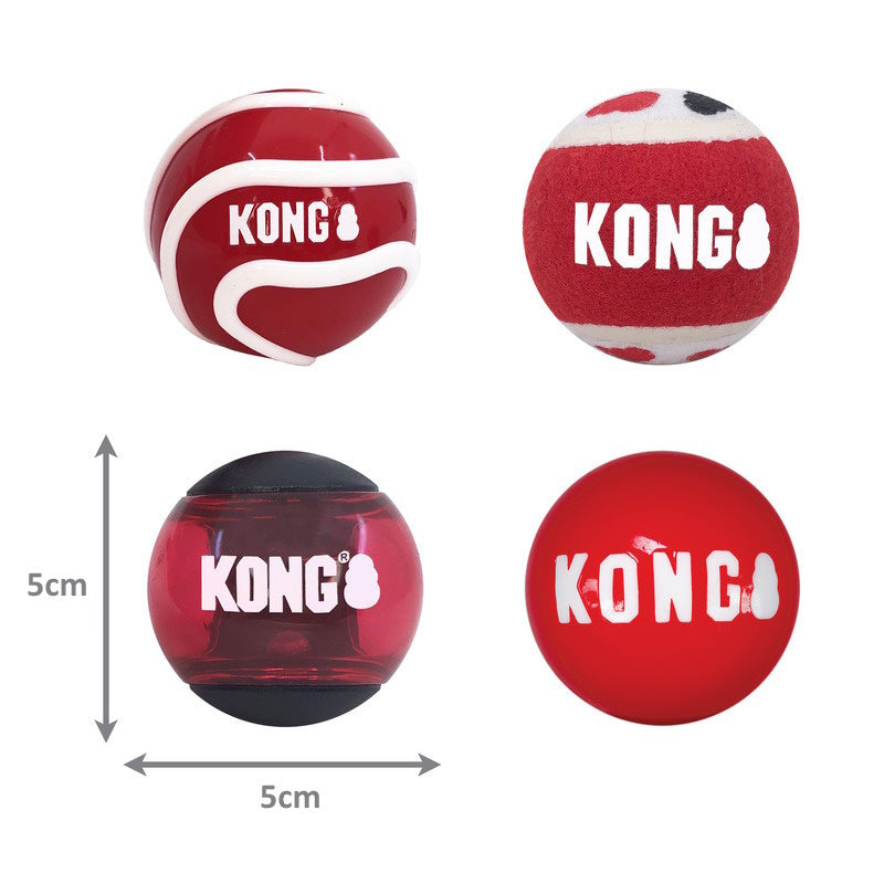 Kong Signature Balls Fetch medium size dimension, pet essentials warehouse