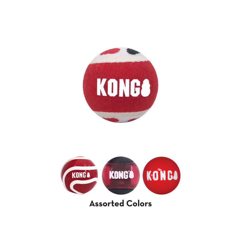 Kong Signature Balls Fetch medium assorted colours, pet essentials warehouse