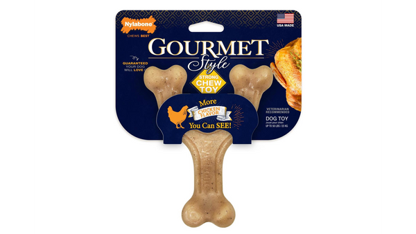 Nylabone Gourmet Style Strong Wishbone Chicken Dog Toy, Wishbone dog toy, Long Lasting chew toy, Pet Essentials Warehouse
