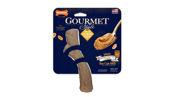 Nylabone Gourmet Style Strong Stick Peanut Butter Dog Toy, Peanut butter dog chew, Stick dog toy, Pet Essentials Warehouse