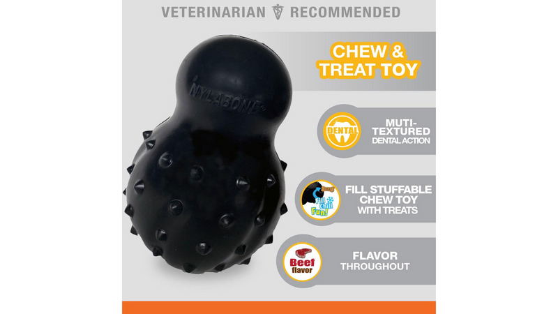 Nylabone Strong Max Stuffable Cone Wolf Dog Toy, Medium Dog Chew, Holds Treats, Long lasting Chew toy, Pet Essentials Warehouse, Poster, Dental action dog toy