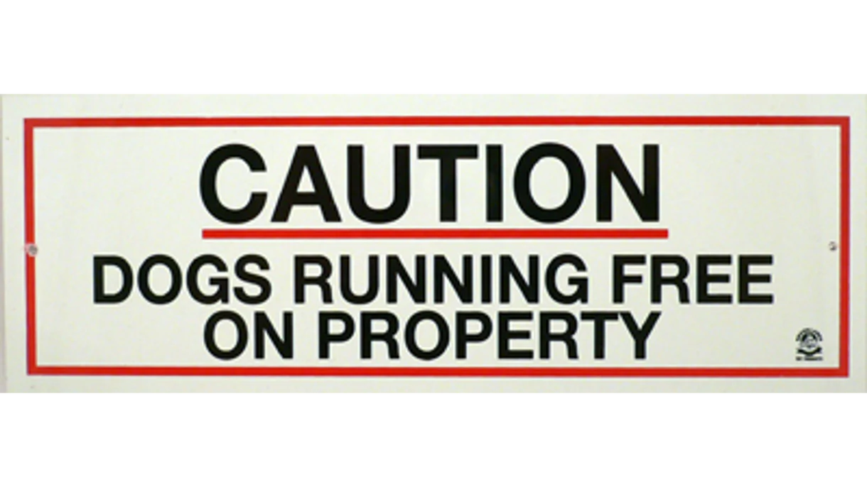 Sign Caution Dogs On Property Sign, Sign for dogs, Pet Essentials Warehouse