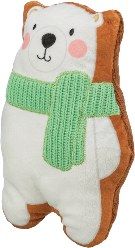 Trixie Christmas Plush Bear Dog Toy, Side View, Christmas toys for dogs, Pet Essentials Warehouse