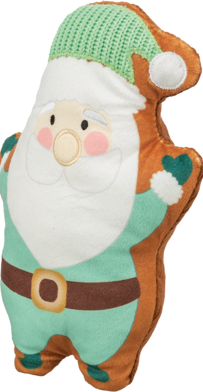 Trixie Christmas Plush Santa Dog Toy Side View, Santa christmas toys, Squeak free dog toy, Pet Essentials Warehouse