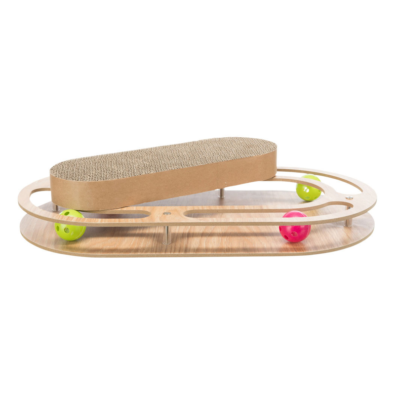 Trixie Wooden Scratcher Oval with ball track, Trixie cat toys, pet essentials warehouse