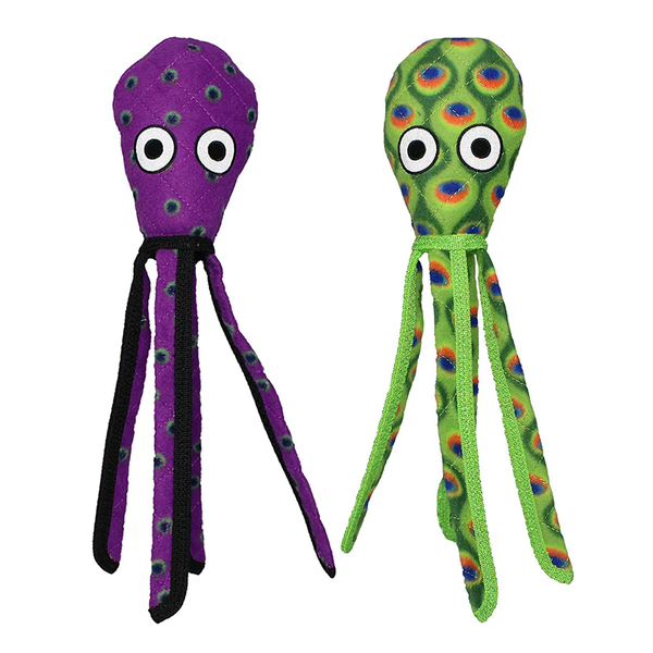 Tuffy Sea Creatures Squid purple and green, pet essentials warehouse