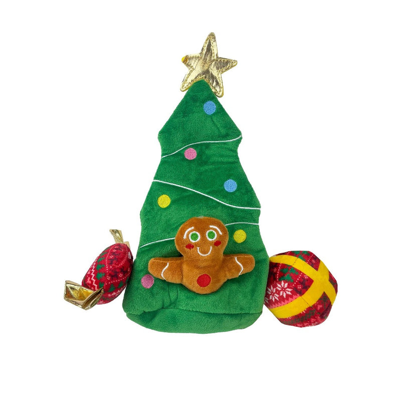 Snuggle Friends Christmas Burrowing Xmas Tree with toys, pet essentials warehouse