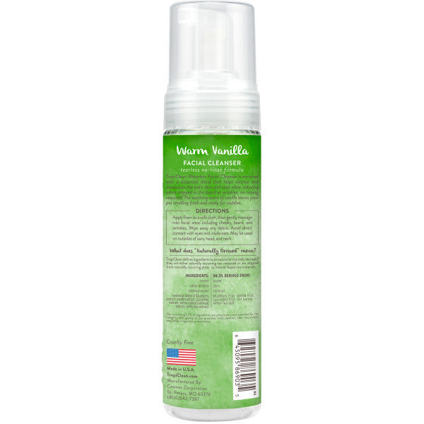 TropiClean Warm Vanilla Waterless Facial Cleanser, Warm vanilla cleaner, cat and dog face cleaner, Pet Essentials Warehouse
