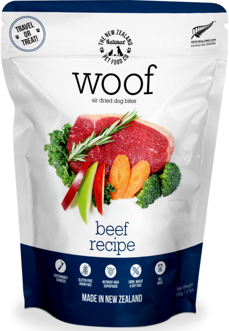 Woof Air Dried Beef Dog Treats, Dog treats, food topper, beef dog food, Pet Essentials Warehouse