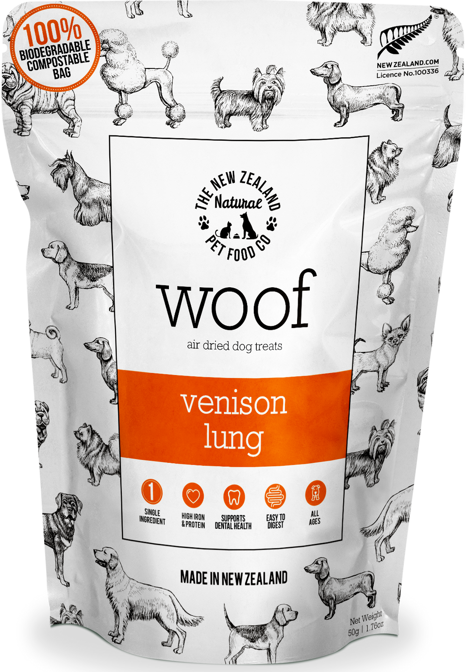 woof venison lung, woof dog treats, treats for dogs, Pet Essentials Warehouse