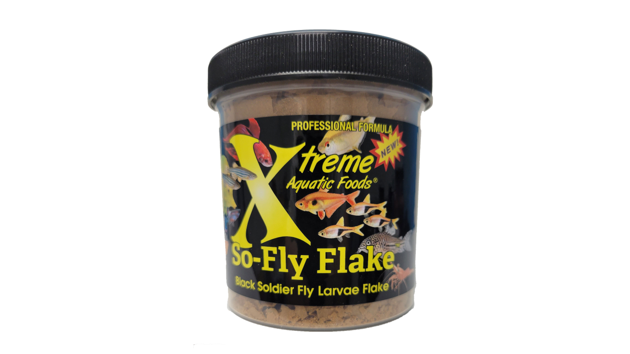 Xtreme So-Fly Flakes Fish Food 28g, Black Soldier Fly Larvae Flake Fish Food, Pet Essentials Warehouse