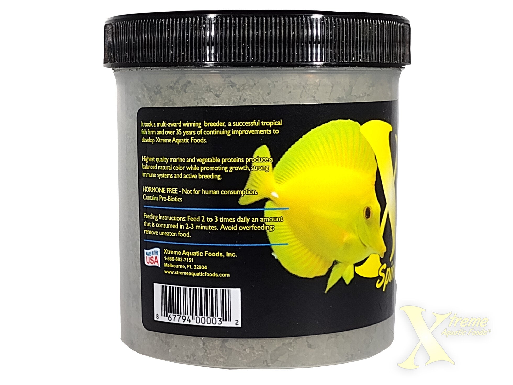 Xtreme Spirulina Flake Fish Food 2oz barcode