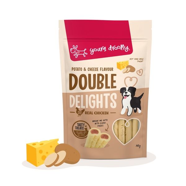 Yours Droolly Double Delights Potato & Cheese, Treats for puppies, puppy treats, Dog treats, Pet Essentials