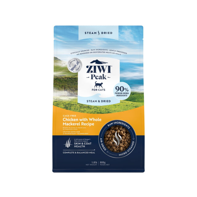 ZIWI Chicken Steam & Dried Cat Food, Ziwi peak cat food, food for cats, NZ made cat food, Pet Essentials Warehouse