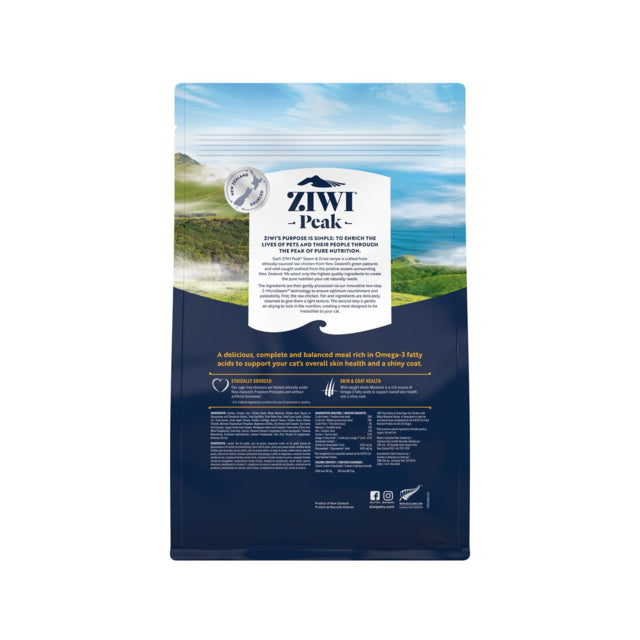 ZIWI Chicken Steam & Dried Cat Food, Back of bag, Steam dried cat food, food for cats, Pet Essentials Warehouse