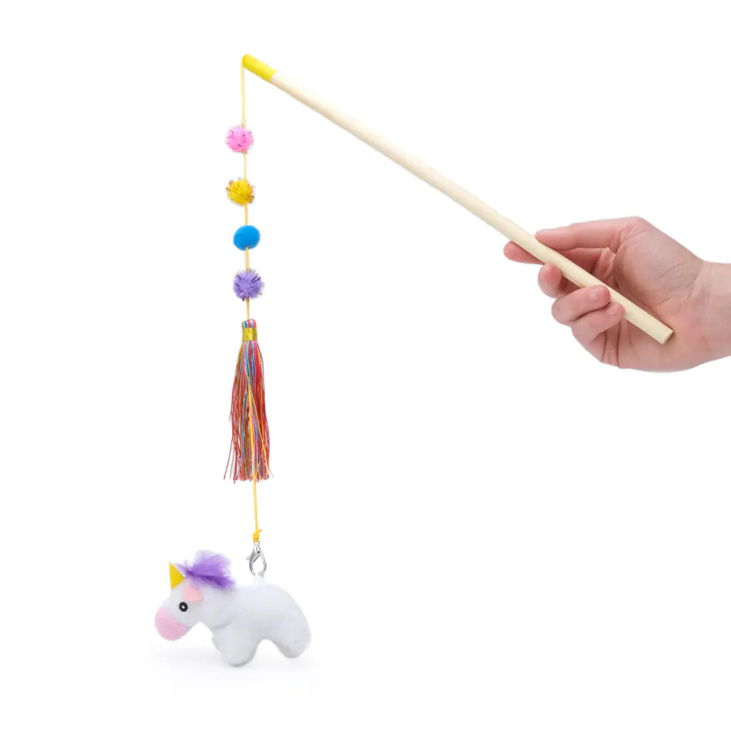 Zippy Claws Zippy Stick Unicorn Cat Toy, Unicorn cat toy, Toys for cats, Pet Essentials Warehouse