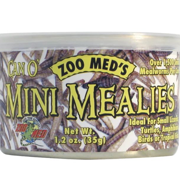 Zoo Med Blue Can O Mini Mealies, Meal worms, can mealworms, Zoo Med, Pet Essentials Warehouse
