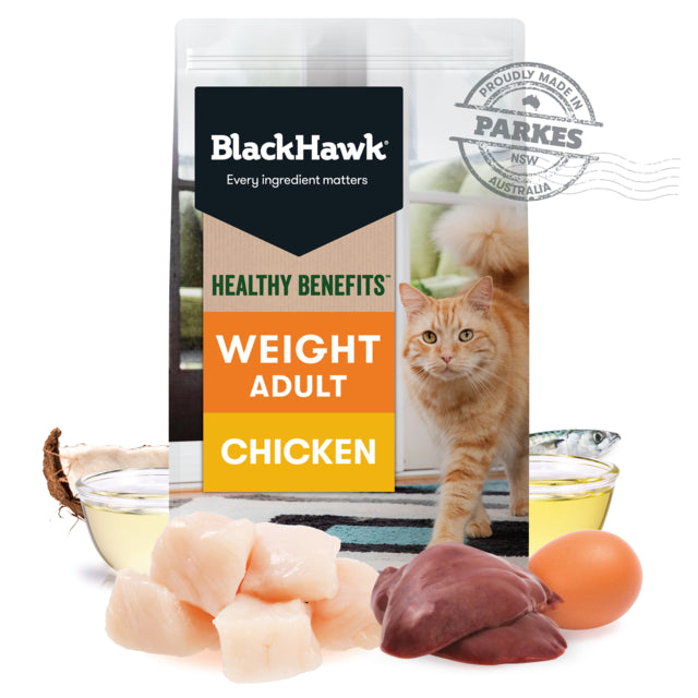 Black Hawk Healthy Benefits Adult Weight Chicken Dry Cat Food, weight control for cats, Healthy Benefits cat food, Black Hawk cat food, Pet Essentials Warehouse