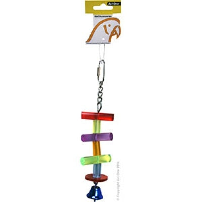 Avi One Acrylic Spillikin Bunch with Bell Bird Toy, Pet Essentials Warehouse, The Parrot Place Birds, pet central