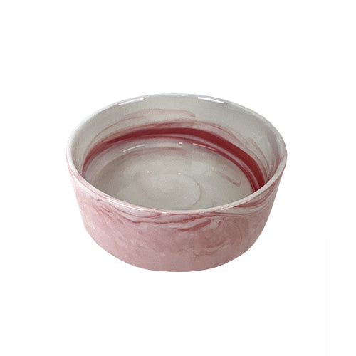 Cattitude Ceramic Cat Bowl Zen Marble Pink inside view, ceramic kitten bowl, marble cat dish, pet essentials warehouse