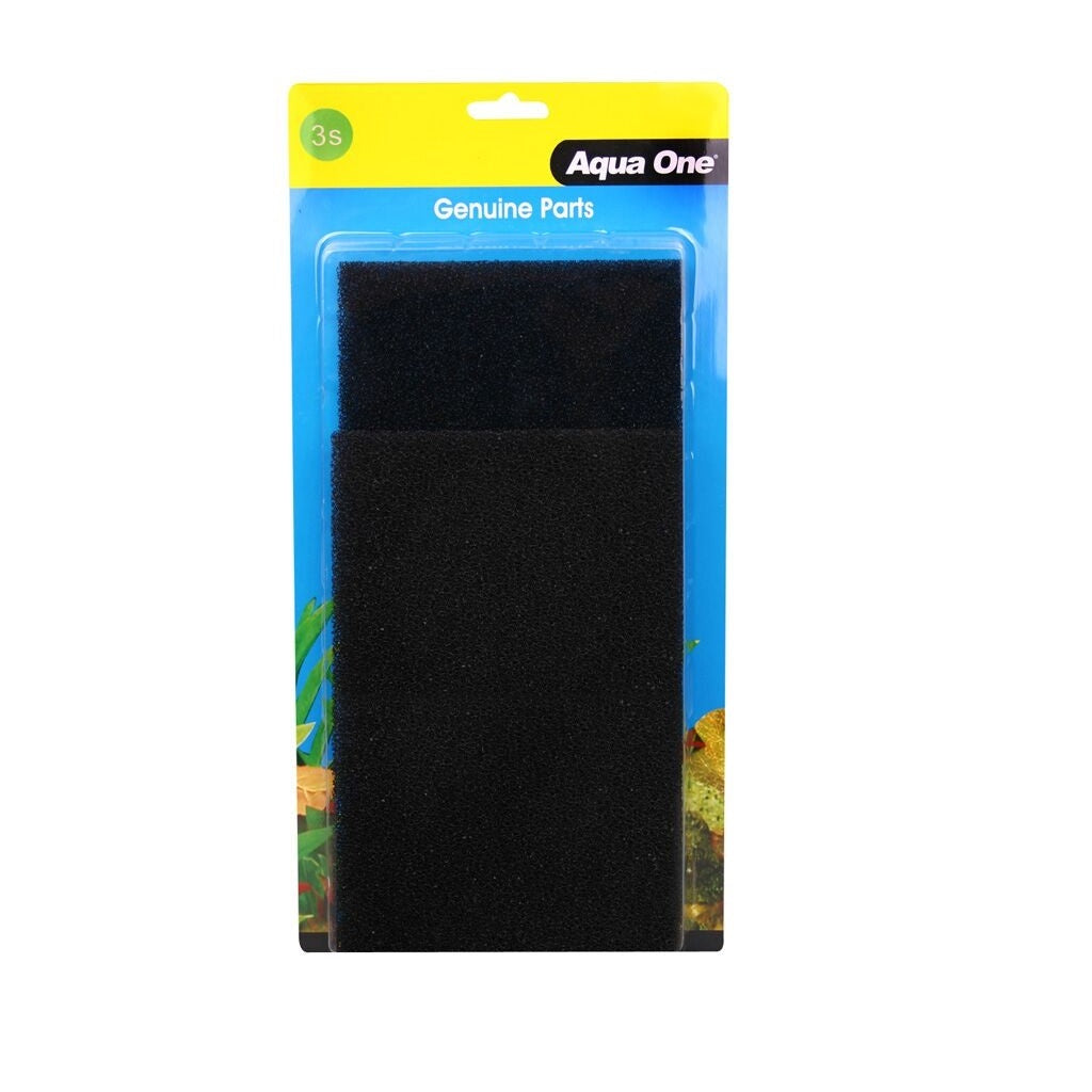 Aqua One Black Filter Sponge AquaStyle AR620 2 Pack (3S), pet essentias warehouse