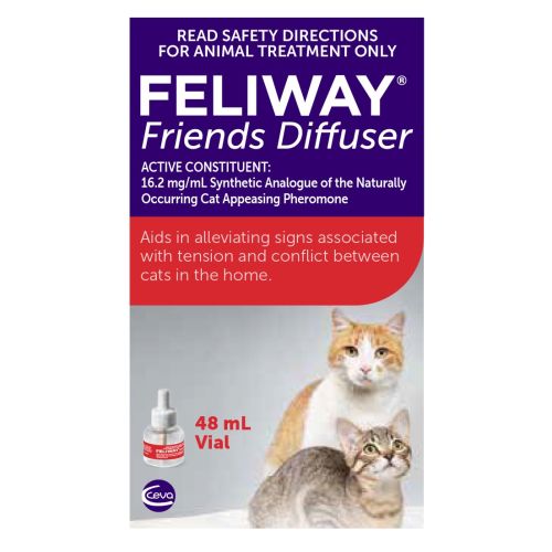 Feliway Diffuser Refill Friends, Cat friends, helps aids tension in cats, Pet Essentials Warehouse