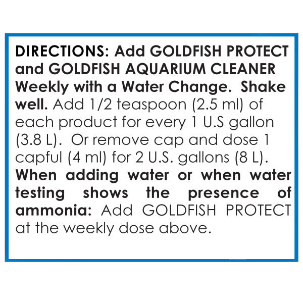 API Goldfish Care Pack dosing instruction, pet essentials warehouse