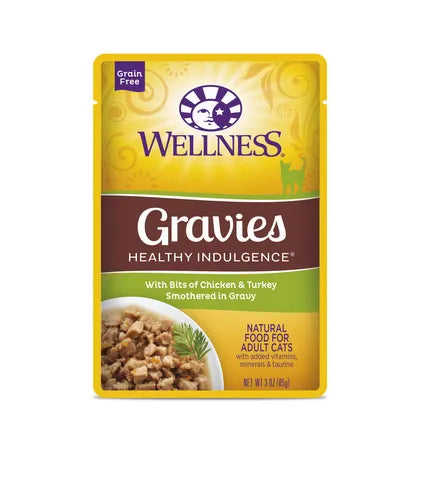 Wellness Cat Healthy Indulgence Gravies Chicken & Turkey Gravy Cat Wet Food, Wet Cat food, Pet Essentials Warehouse