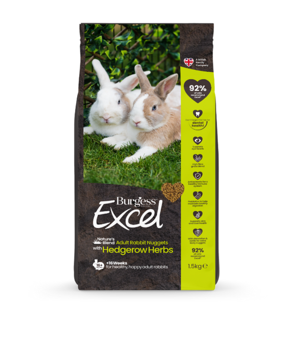 Burgess Excel Natures Blend Rabbit Nuggets 1.5kg, Pet Essentials Warehouse
