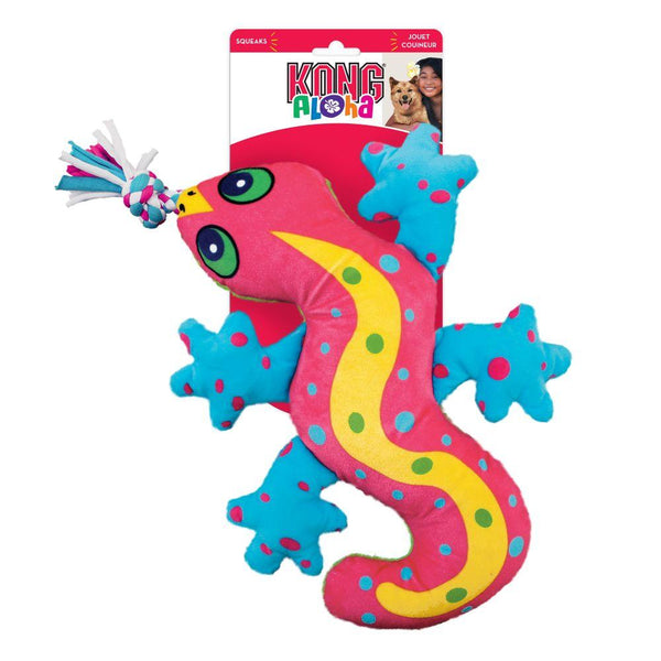 pink Kong Aloha Gecko Canvas Dog Toy, pet essentials warehouse, kong plush dog toys, pink kong toy