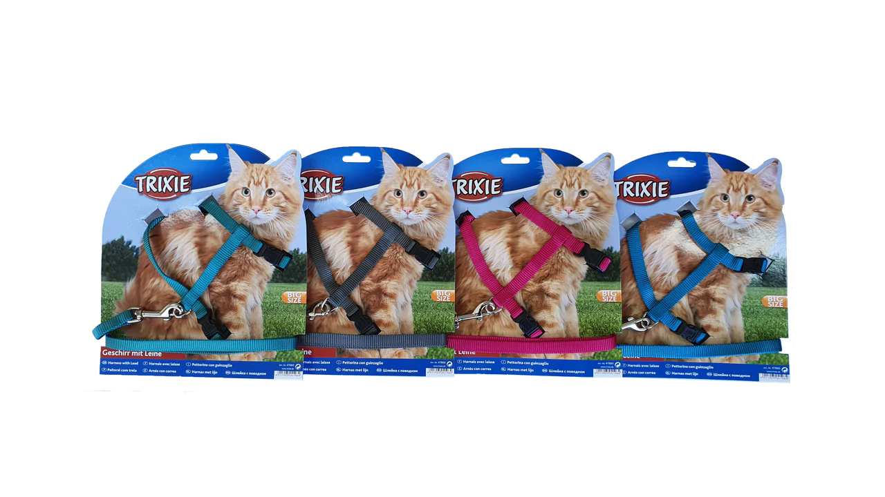 Trixie Cat Harness & Lead Adjustable, One size harness for cats, Trixie harness, cat harness, Pet Essentials Warehouse, Large cat harness
