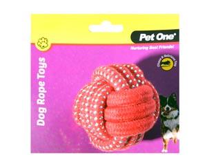 Pet One Rope Ball Red & Blue 8cm, Pet Essentials Napier, kiwipetz.kiwi, pet essentials hastings, pet essentials porirua, rope knot toy for dogs