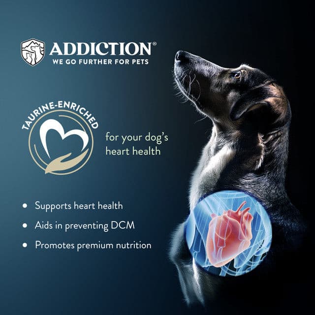 Addiction Grain-Free Salmon Bleu Dry Dog Food, addiction with dogs heart poster