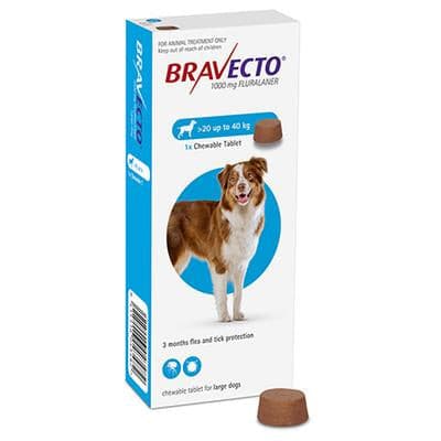 Bravecto Chewable Tablet Flea & Tick Treatment For Large Dogs 20 to 40kg, Pet Essentials Napier, Pets Warehouse, PEt Essentilas Warehouse,