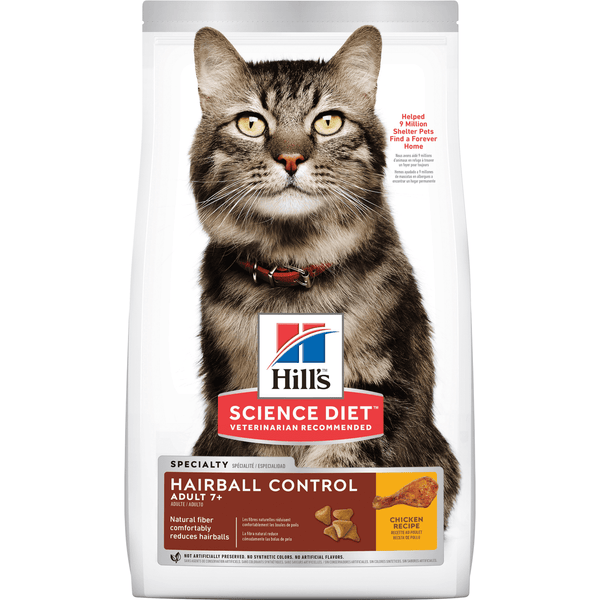Hill's Science Diet Adult 7+ Hairball Control Senior Dry Cat Food, Pet Essentials Warehouse