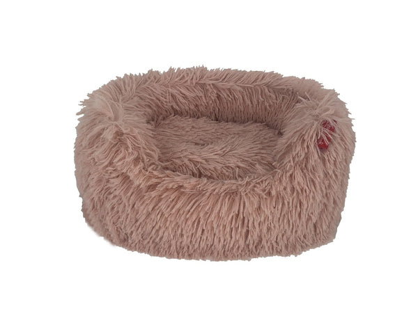 Yours Droolly Nest Soft Fluffy Dog Bed Pink, Calming dog bed pink, deep dog beds, fluffy pink dog bed, pet essentials warehouse