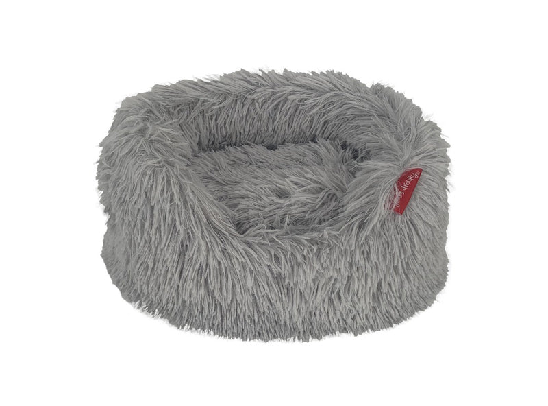 Yours Droolly Nest Soft Fluffy Dog Bed Grey, brooklyn calming dog bed, pet essentials warehouse, fluffy calming dog bed, pet essentials warehouse